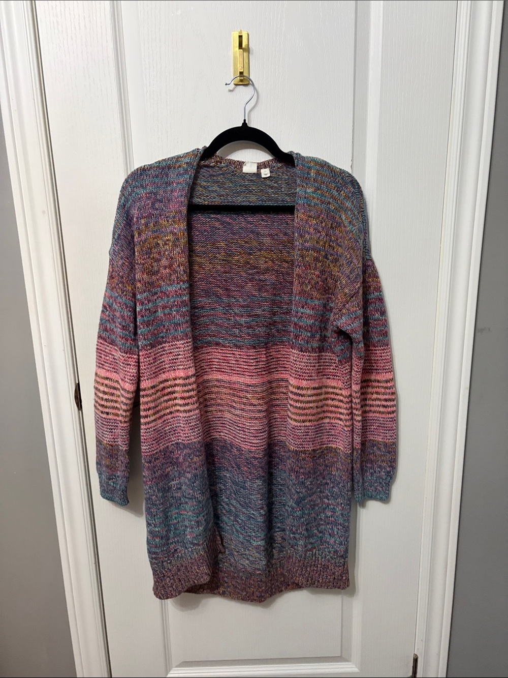 Gap Open-Front Knit Cardigan Sweater - Pink & Blue Tones